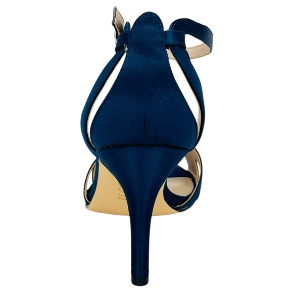 Nina Venus Navy Satin Womens Heels Size 6.5M - Picture 4 of 13